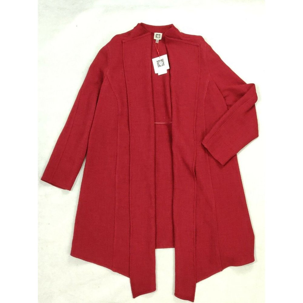 Anne Klein Womens Jacket Plus Size 1X Red Open - Picture 10 of 14